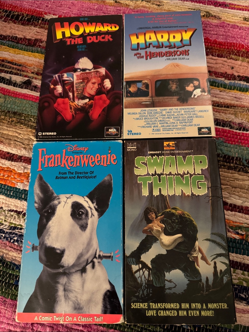 SWAMP THING, HOWARD THE DUCK, HARRY AND THE HENDERSONS, Frankenweenie, ~4 VHS 📼